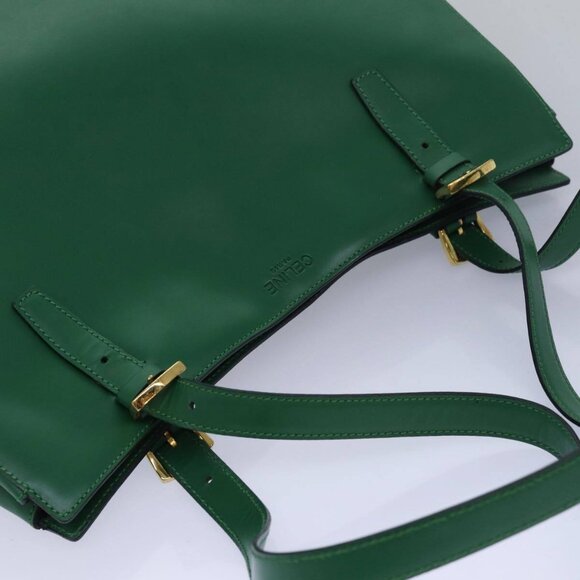 CELINE Shoulder Bag Leather Green Auth 81640 - Picture 6 of 15